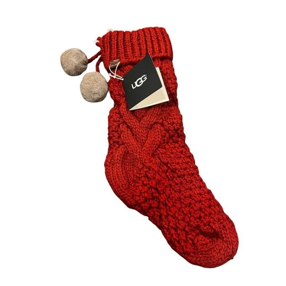 UGG Red Christmas Stocking with Poms - Picture 2 of 6